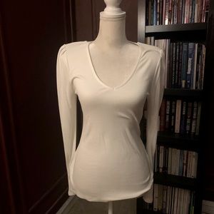 Off White, Express, Rayon, Spandex, V-Neck Top